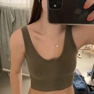 Olive green tank top